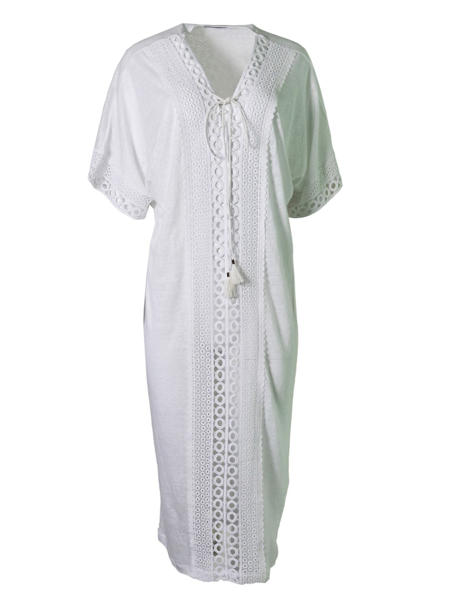 Gypur and Linen Strapped V Neck Maxi Dress